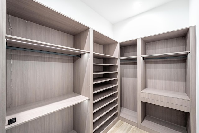 spacious closet featuring light wood-type flooring