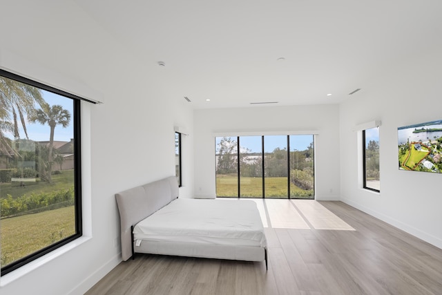 bedroom featuring light hardwood / wood-style flooring