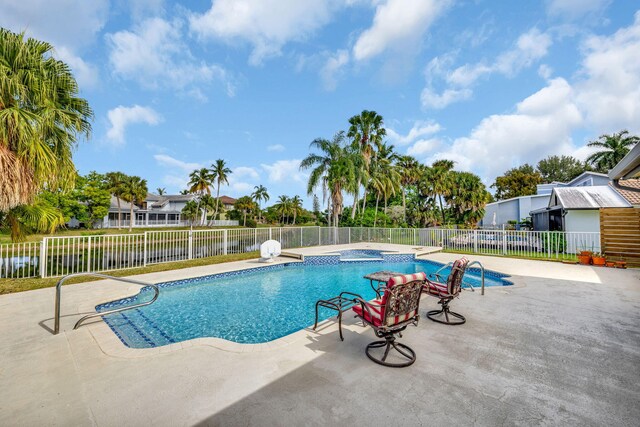 view of pool featuring a patio area