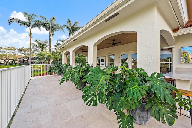 view of patio / terrace with ceiling fan