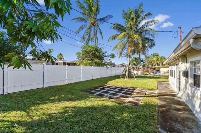 view of yard featuring a playground