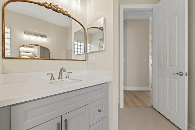 bathroom featuring tile patterned floors and vanity