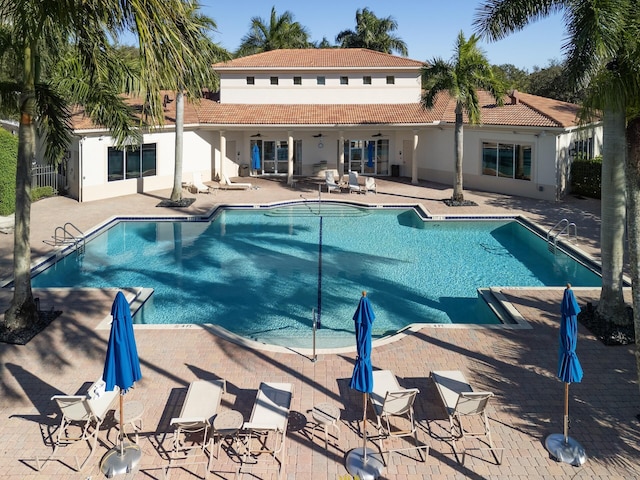 view of pool with a patio