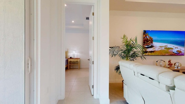 interior space with light tile patterned floors