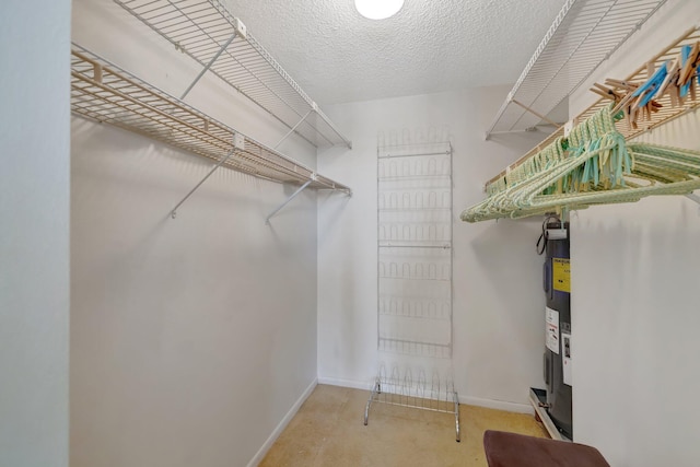 spacious closet with water heater