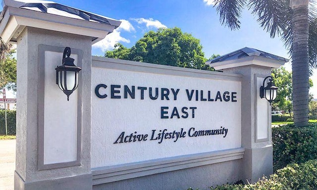 view of community sign