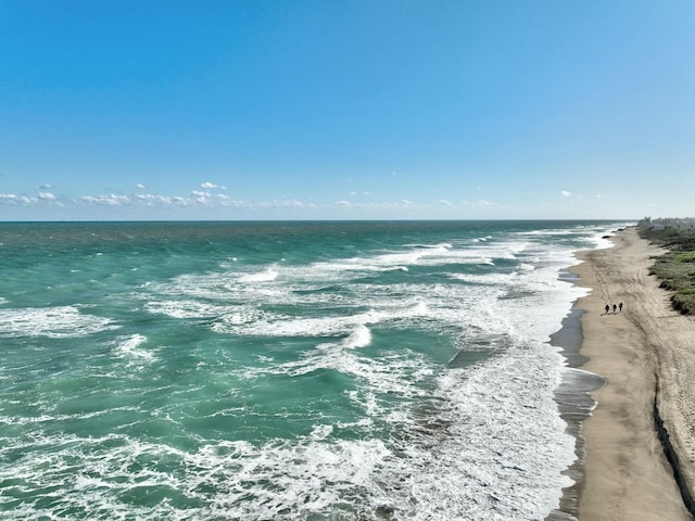 property view of water with a beach view