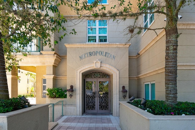 view of exterior entry with french doors