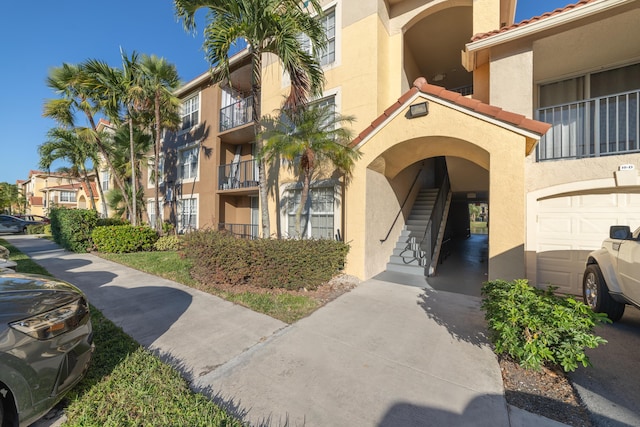 view of property with a garage