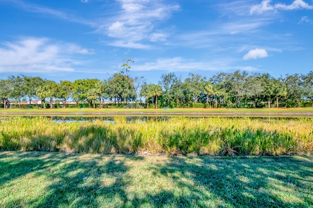 view of yard featuring a water view