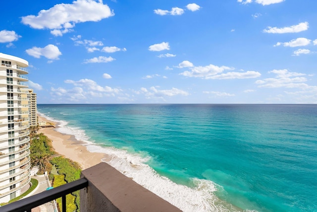 water view featuring a beach view