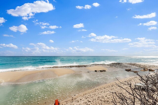 water view with a view of the beach