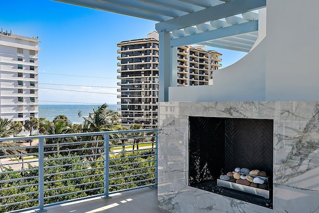 balcony with a water view