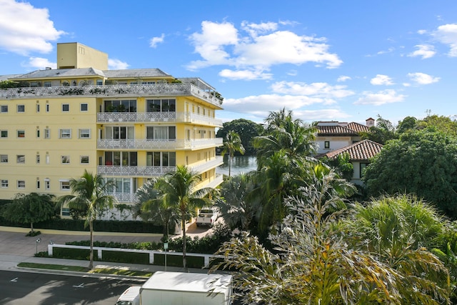 view of property with a water view