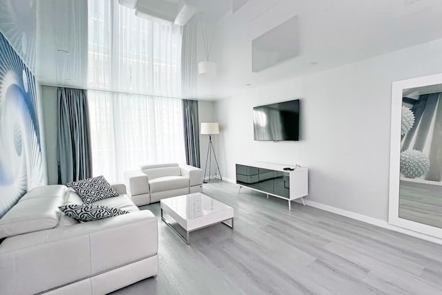 living room featuring hardwood / wood-style flooring