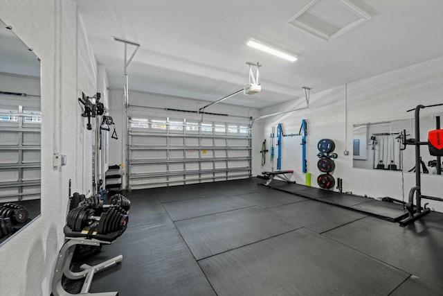 interior space featuring a garage door opener