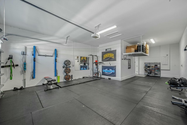 interior space featuring a garage door opener