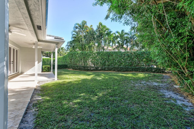 view of yard with a patio