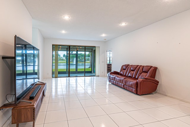 view of tiled living room