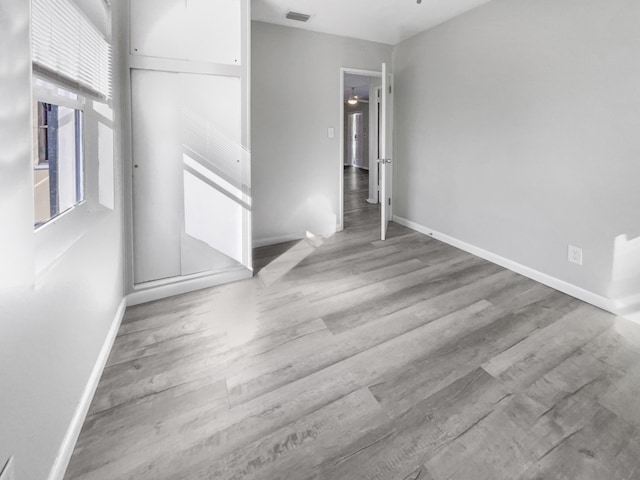 empty room featuring light wood-type flooring