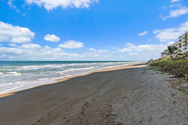 property view of water with a beach view