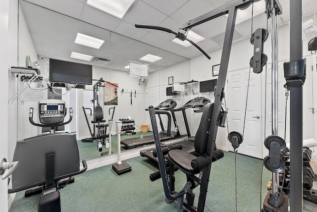 7370 S Ocean Dr Unit 111, Jensen Beach, FL 34957 - exercise room with a drop ceiling