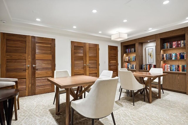 view of carpeted dining room