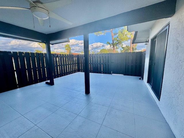 view of patio / terrace with ceiling fan