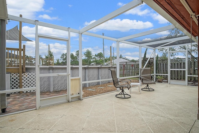 view of unfurnished sunroom