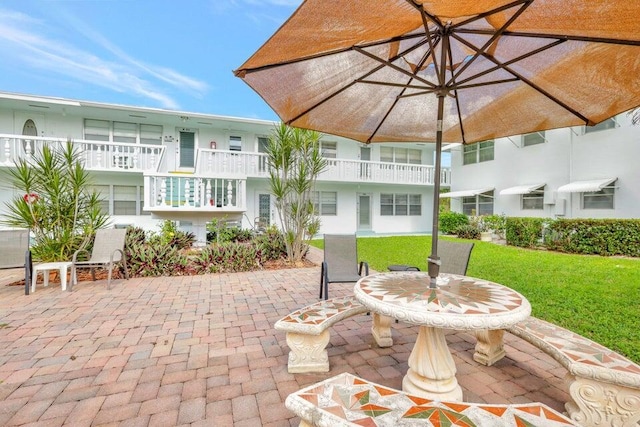 view of patio / terrace featuring a balcony