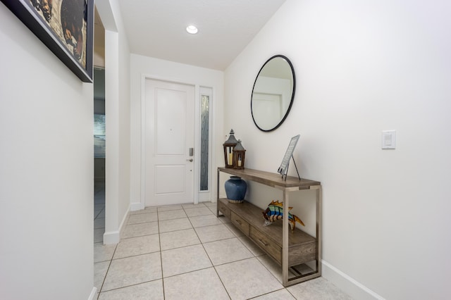 interior space featuring light tile patterned floors