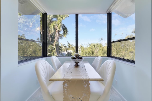 view of tiled dining room