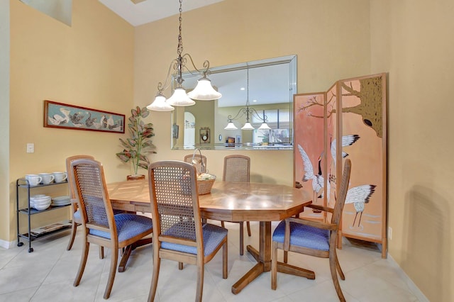 dining area with tile patterned floors