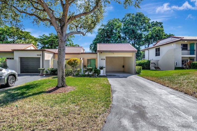 mediterranean / spanish-style home featuring a front yard