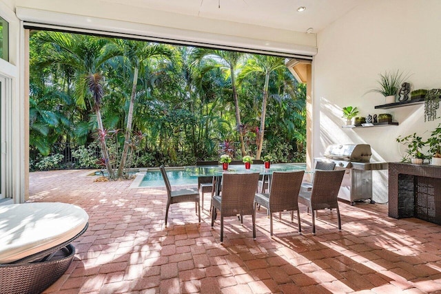 view of patio featuring grilling area