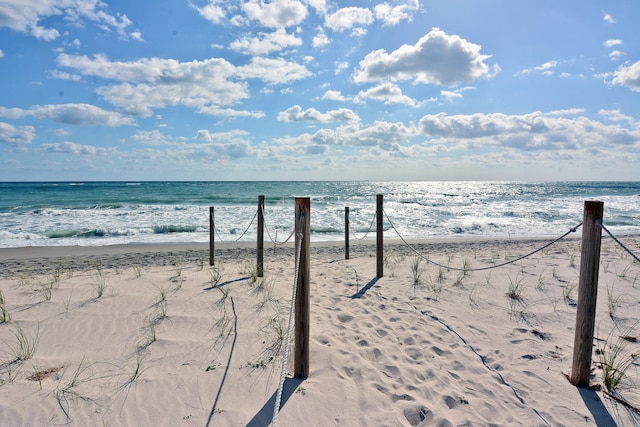 water view featuring a beach view