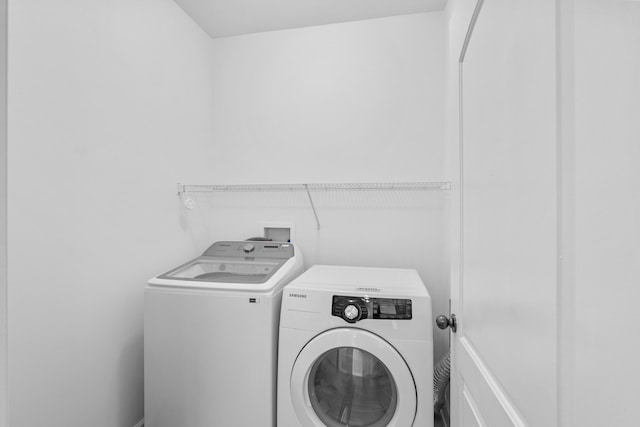 laundry area featuring washer and dryer