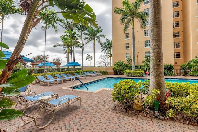 view of pool with a patio