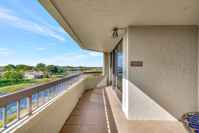 balcony with a water view