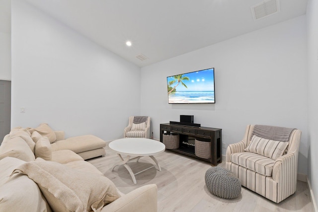 living room featuring light hardwood / wood-style floors