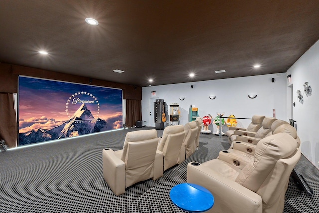 view of carpeted home theater