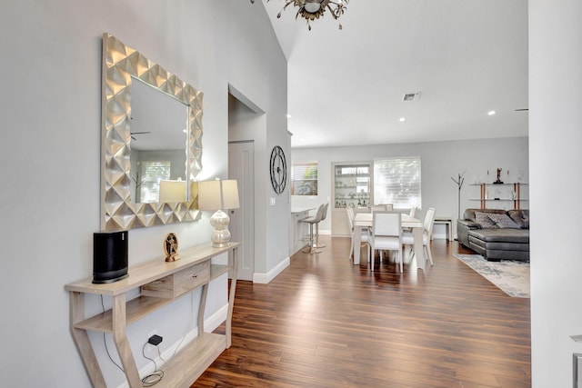 dining room featuring dark hardwood / wood-style floors