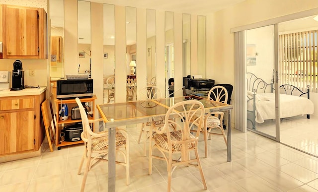 view of tiled dining room