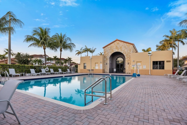 view of pool featuring a patio area