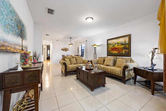 view of tiled living room