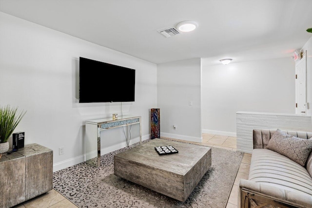 view of tiled living room