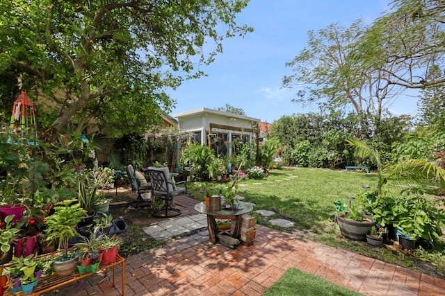 view of yard with a patio area