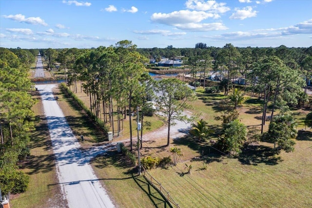 drone / aerial view with a rural view