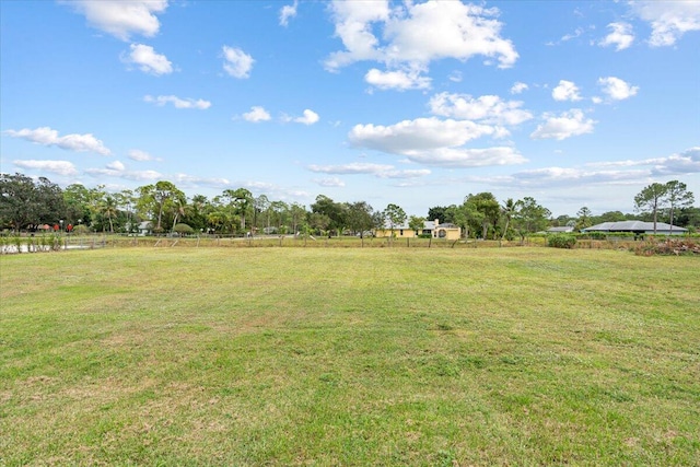 view of yard with a rural view