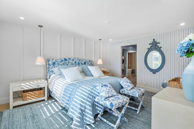 bedroom with wood-type flooring